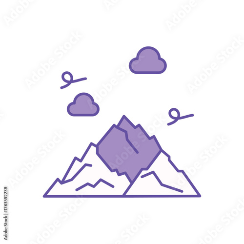 Mountains icon clean and modern vector illustration