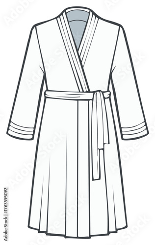 Illustration of a robe with a belt, perfect for relaxation