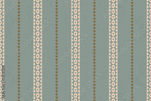 Minimalist Sage Green Ikat Stripe Pattern. Seamless Geometric Textile Background. Vertical design offers a balanced blend of traditional craftsmanship. perfect for fabric prints, wallpapers