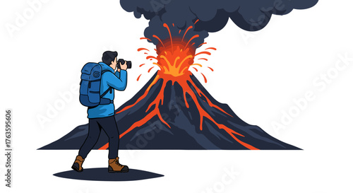 Eruption adventure photographer captures volcanic explosion in vibrant artwork