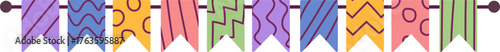 Colorful festive garland. Hand-drawn party bunting for celebration, birthday, or baby shower decoration