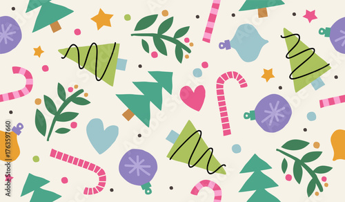 Cute christmas pattern background vector design