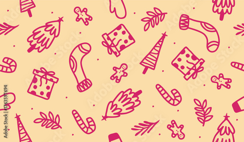 Cute christmas pattern background vector design