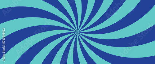 Print Hypnotic swirling rays of deep blue and bright cyan create a mesmerizing optical illusion background