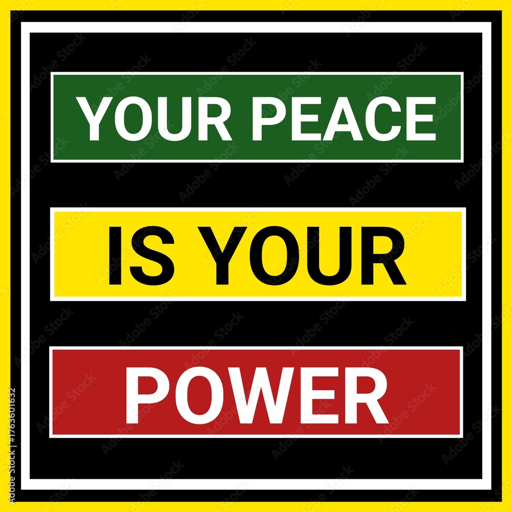Fototapeta premium Your peace is your power, Motivational and inspirational design quote for T-shirt design, poster, print and social media post. 