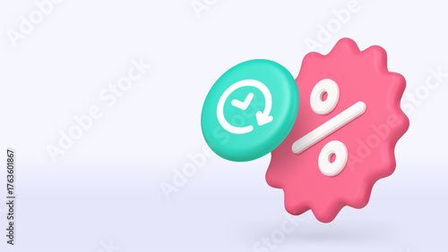 Shopping sale seasonal limited flash deal 3d icon banner copy space vector illustration. Shop store market supermarket retail commercial special offer Black Friday clearance price off cost reduction