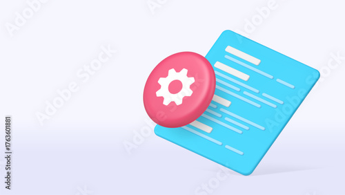 Coding programming computer software development 3d icon banner copy space vector illustration. Information technology code script engineering settings configuration cyberspace network encryption