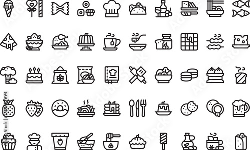 Gastronomy icons High-Quality Vector Icons Collection with Editable Stroke. Ideal for Professional and Creative Projects