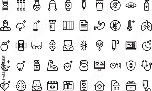 Health and medical icons High-Quality Vector Icons Collection with Editable Stroke. Ideal for Professional and Creative Projects