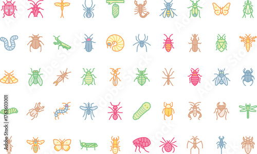 Insects and bugs icons High-Quality Vector Icons Collection with Editable Stroke. Ideal for Professional and Creative Projects