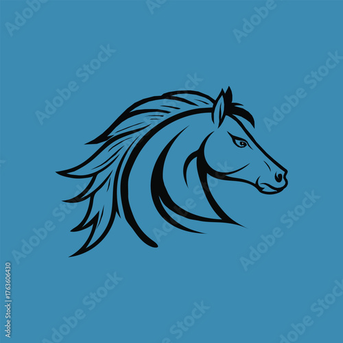 horse head vector Ai generated