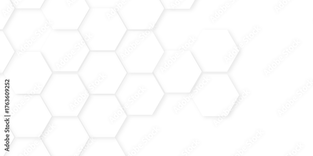 Fototapeta premium Abstract background with hexagon, modern abstract vector polygonal pattern. Futuristic honeycomb mosaic white background,white and gray hexagon honeycomb geometric copy space. 