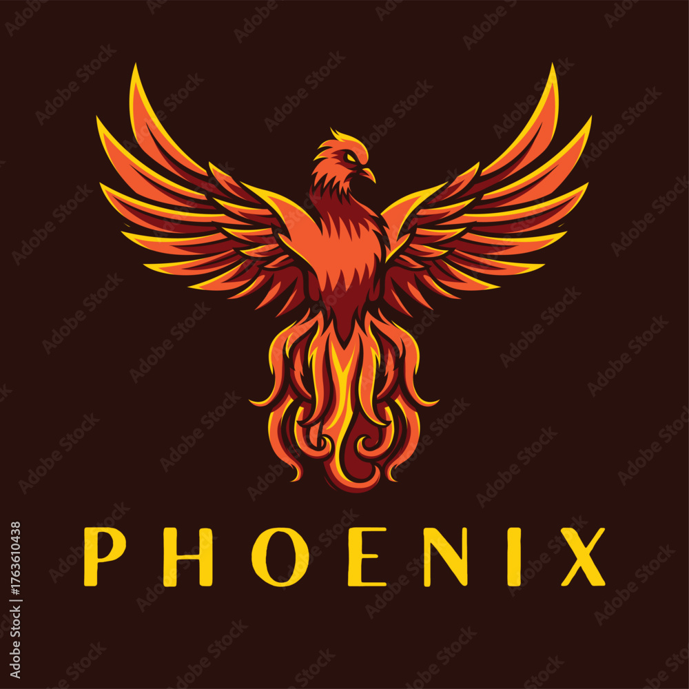 Fototapeta premium a phoenix bird with text 