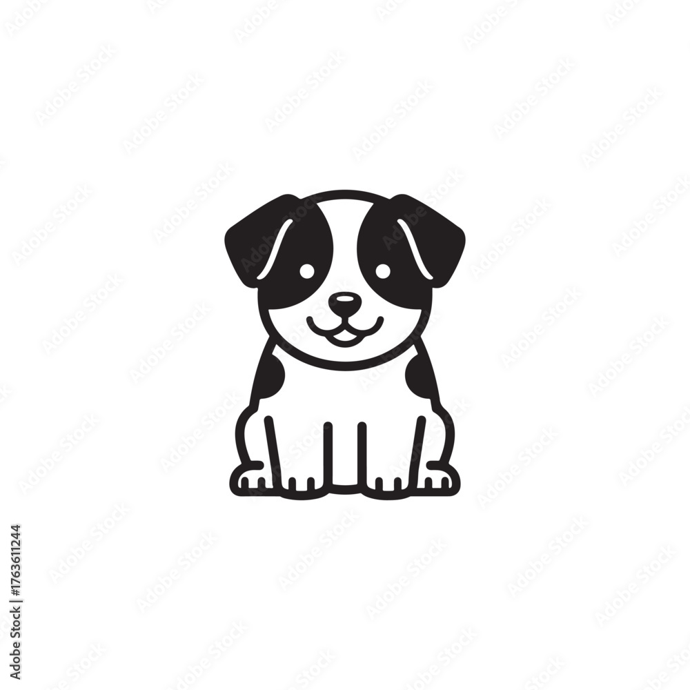 Fototapeta premium Cute cartoon pony with a flowing mane and tail