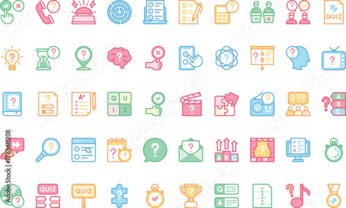 Quiz and trivia icons High-Quality Vector Icons Collection with Editable Stroke. Ideal for Professional and Creative Projects