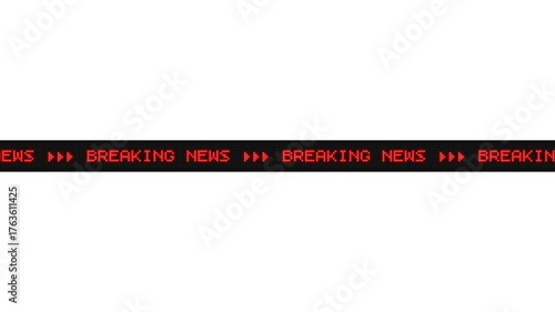 BREAKING NEWS Scrolling LED Text — Alpha Channel