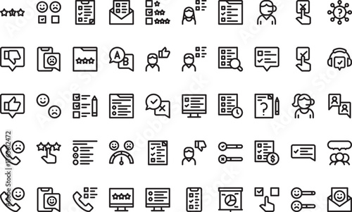 Survey and feedback icons High-Quality Vector Icons Collection with Editable Stroke. Ideal for Professional and Creative Projects