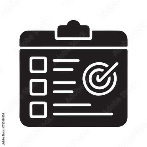 Task Prioritization Solid Icon Representing Goal Planning