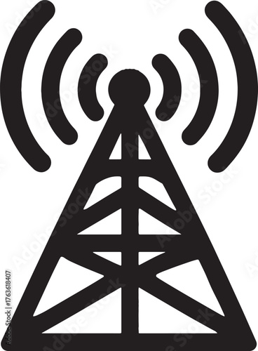 Vector art of communication tower icon for telecommunications industry