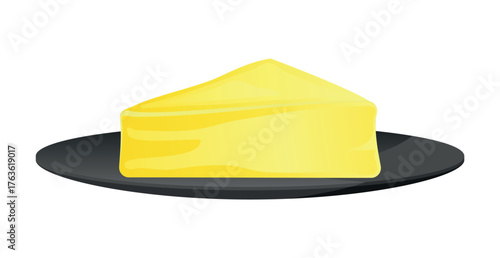 Realistic cooked fresh butter white background - Vector illustration
