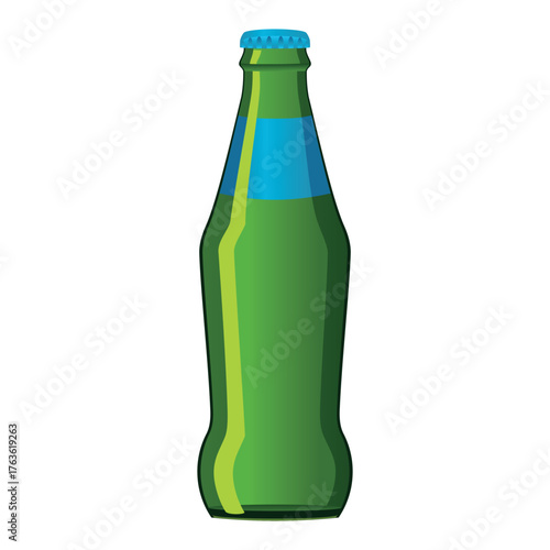 Realistic soda water bottle isolated on white background - Vector illustration