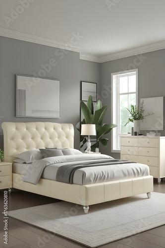 modern cosy bedroom interior