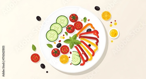 Healthy Salad with Fresh Vegetables and Protein.