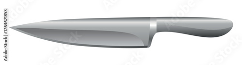 Realistic steel knife isolated on white background - Vector illustration