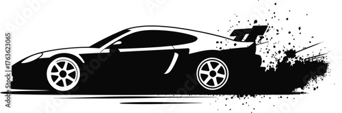 Dynamic sports car silhouette with abstract motion effect for automotive enthusiasts