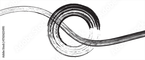 Japanese vector brush stroke, template texture on white background. Design strong brush stroke graphic element, turbulence brush stroke. Paint black strokes brush texture with space for your own text.