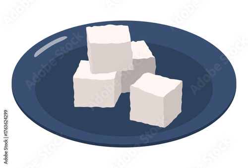 Realistic refined sugar on a white background - Vector illustration