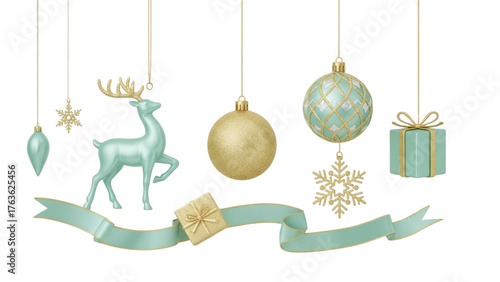 Elegant Christmas Decorations Set with Festive Ornaments