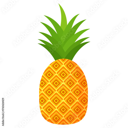 pineapple fruit illustration, summer fresh fruit theme