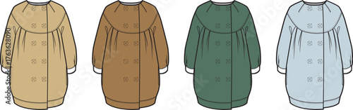 Collection of Four Children's Coats in Various Colors