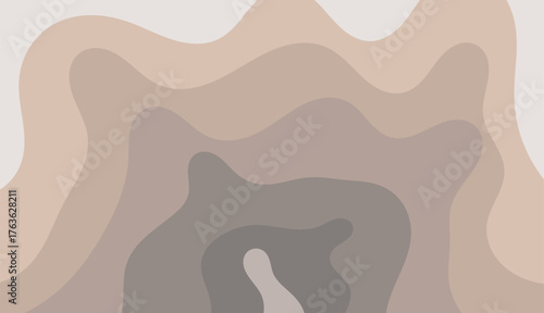 Abstract Topographic Contour Lines Background with Wavy Layers
