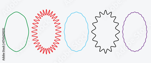 Frame decoration background set. Cute wavy lace and curly wedding decor. Set of elegant whimsical hand drawn, Elegant classic line decorations with zigzag and whimsy edges. eps 10