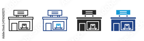 Store icon set multiple style collection