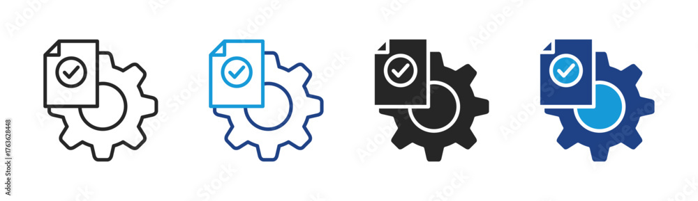 Obraz premium Gear Document icon set multiple style collection