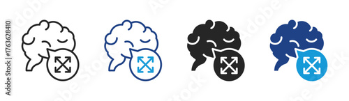 Strategy icon set multiple style collection