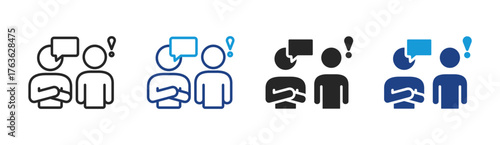 Conversation Alert icon set multiple style collection