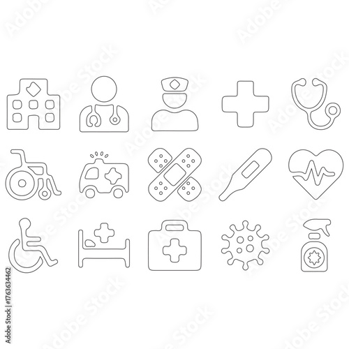 Healthcare glyph icon set vector
