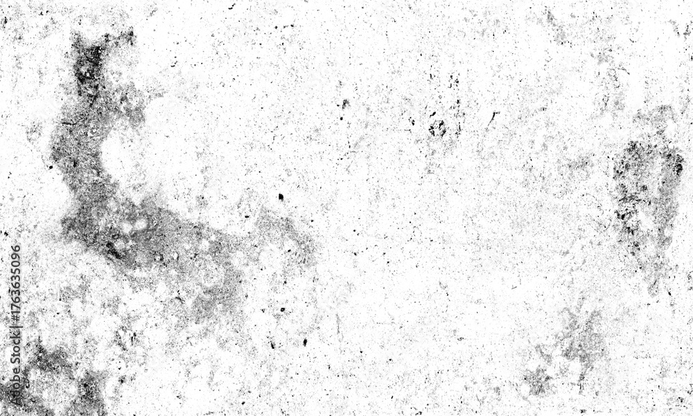 Fototapeta premium Abstract grunge texture with black speckles and smudges on a transparent background, representing decay and imperfection