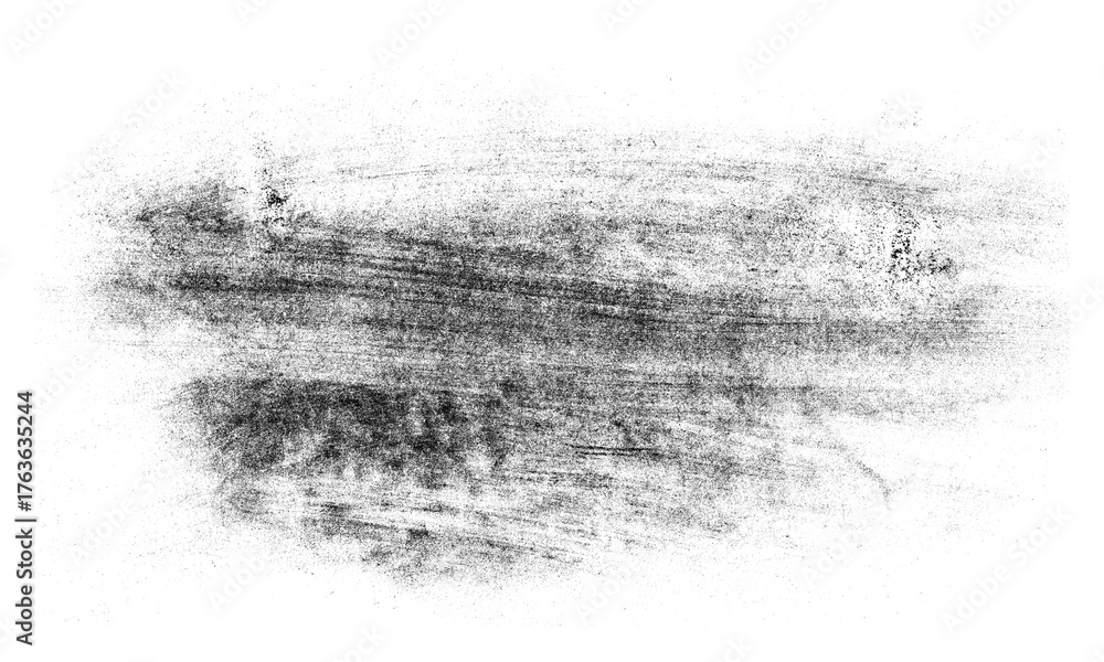 Fototapeta premium Abstract grunge texture with charcoal brush stroke isolated on transparent background