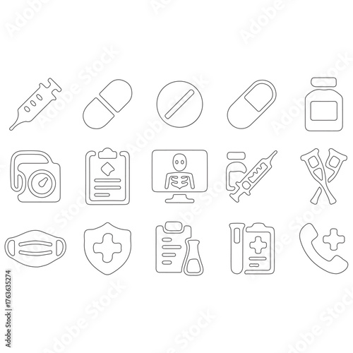 Healthcare glyph icon set vector