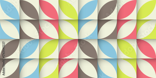 Plant ornament made of leaves. Abstract background. Geometric art. Layering effect. Cover design template. Illustration for brochure, poster, card, presentation, flyer or banner.