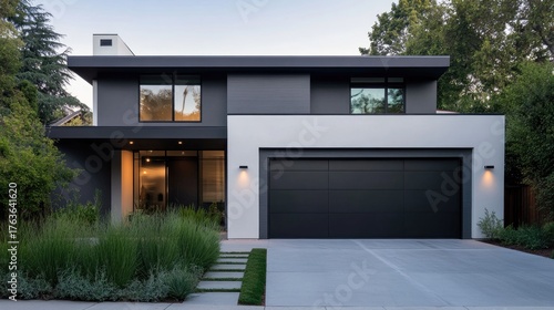 Modern Minimalist House Design with Sleek Lines and Greenery