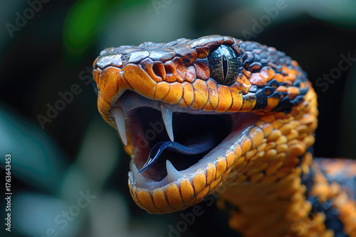 High Detail Serpent Striking In Lethal Side Profile