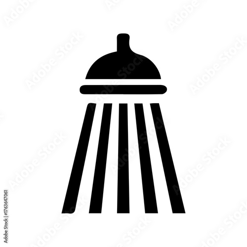 Ceiling or Wall-Mounted Shower Head with Multiple Spray Streams Icon