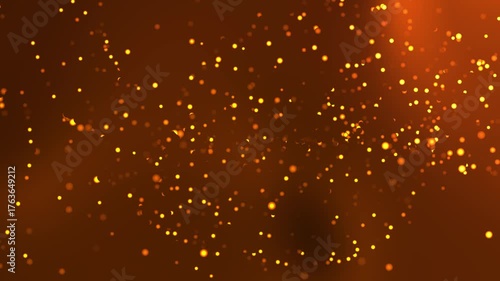 Orange gradient background with rotating and moving flashing dots decoration