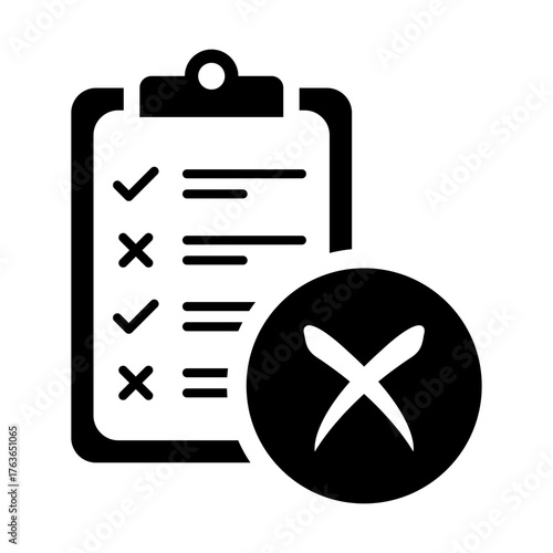 Checklist Clipboard with Deny icon